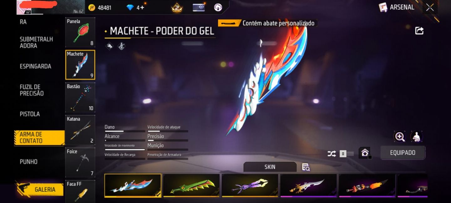 Conta free fire com angelical, armas tributadas