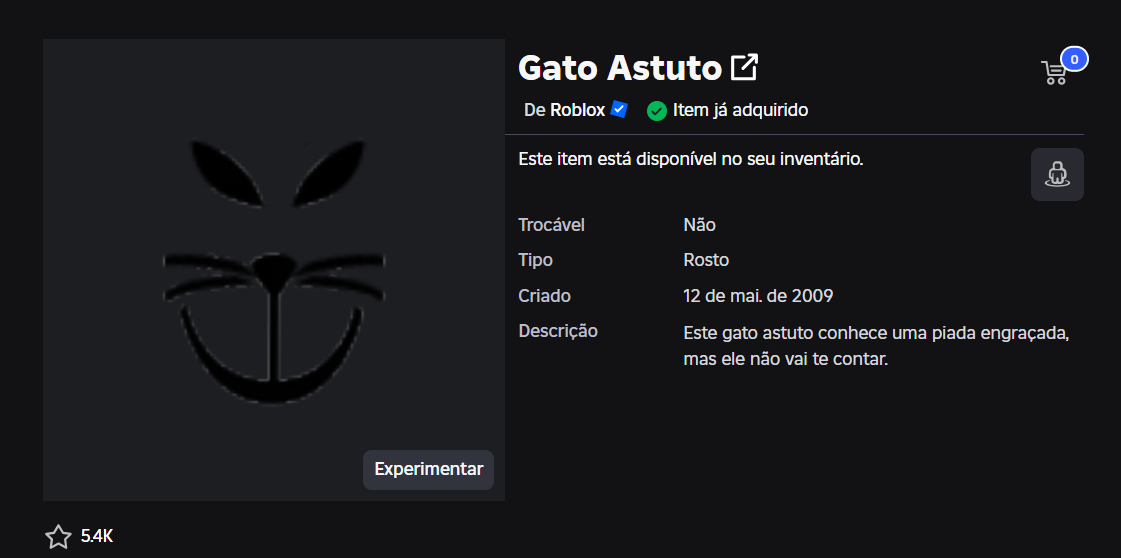 CONTA ROBLOX ANTIGA 2011 COM USER 5 DIGITOS + SLY CAT E 5 OFFSALES [UNVERIFIED]