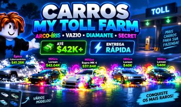 [Promoçao + Brinde] Cars | My Toll Farm | Secret | Rainbow | Mitic (Roblox)