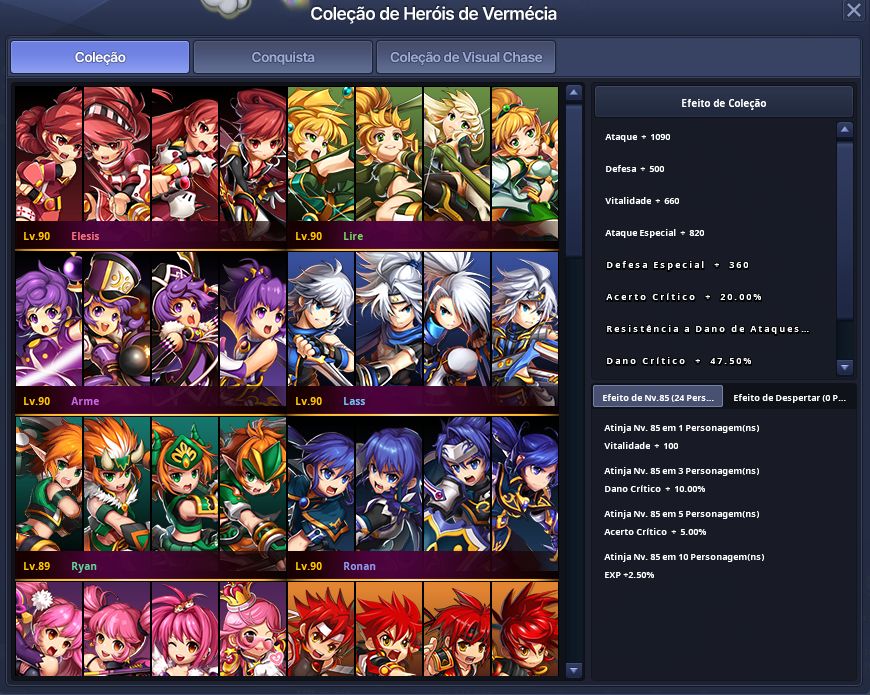 CONTA GRAND CHASE - TODOS LVL 90 + 4 CLASSE + 260 PERGA DE SR- PRONTA ENTREGA!!!