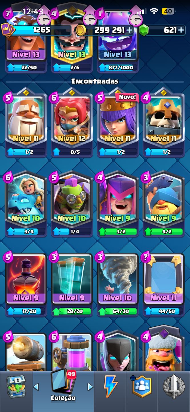 CONTA CLASH ROYALE ARENA 13