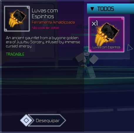 SPIKED GAUNTLETS JUJUTSU INFINITE, TAMBEM NEGOCIO VALORES NELA