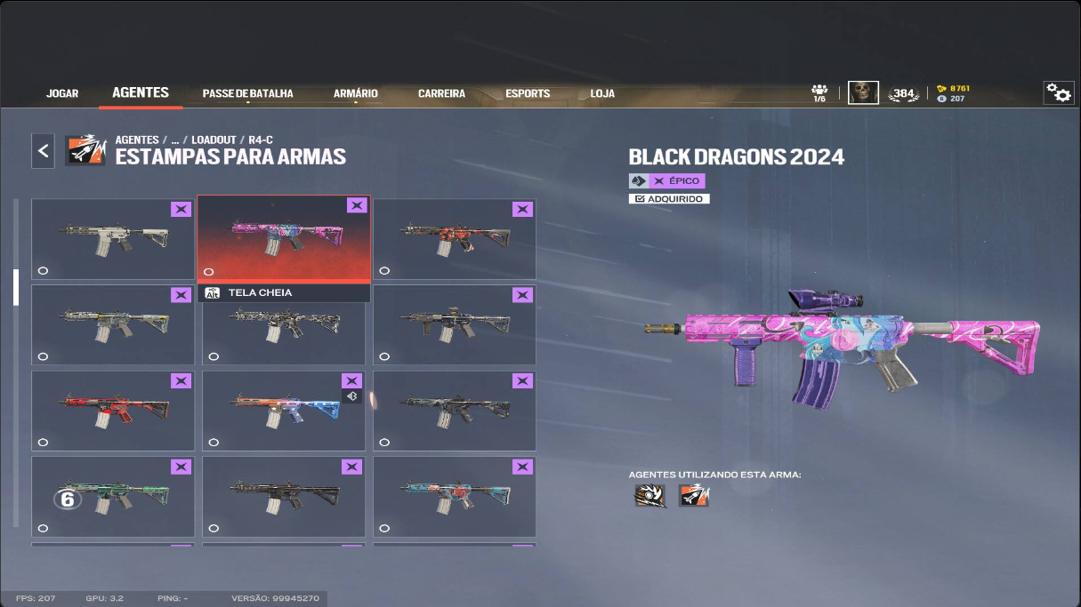 Conta de R6 2016 com varias SKINS