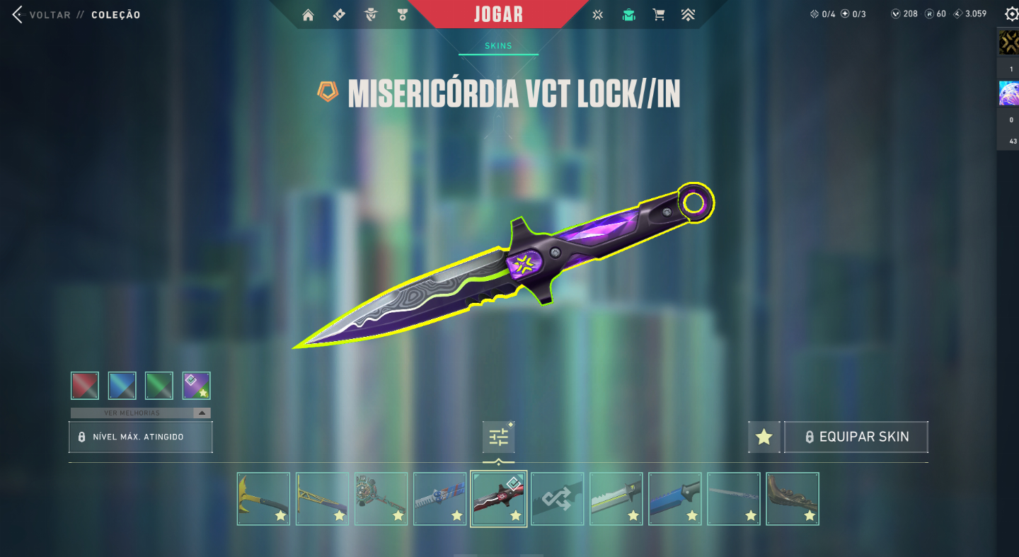 Conta valorant faca lock-in/ vandal champs 23/ phantom champs 22/ + skins