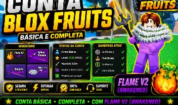 CONTA BLOX FRUITS LVL MAX 2550 + FLAME V2 + SPIKEY TRIDENT