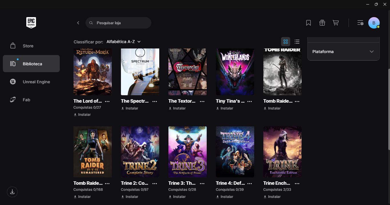 CONTA EPIC GAMES 68 jogos