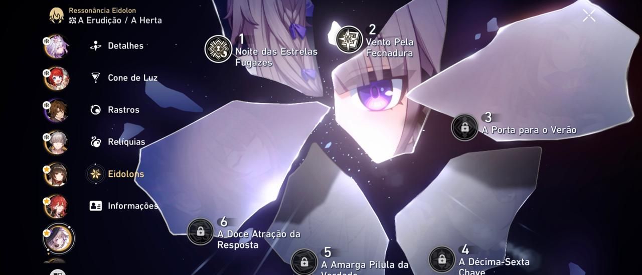 Conta Honkai Star Rail ( End Game ); Herta E2S1 + Tribbe E1S0 +Castorice E0S1 E+