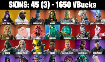 Conta Fortnite com Dark Skully | Shady Doggo | Omegarok | Hades e 45 Skins