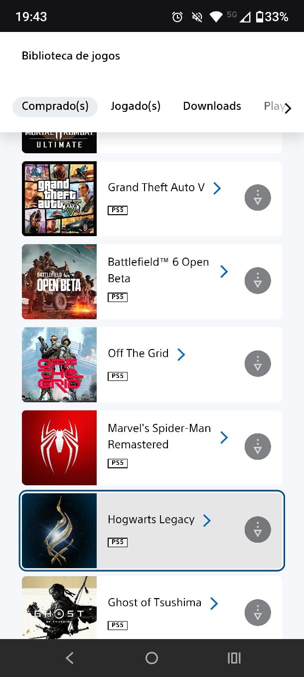 Conta de Playstation com diversos jogos AAA pra PS4/PS5