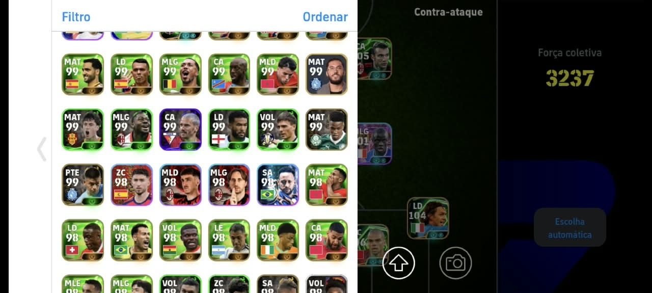 Conta eFootball Mobile | Força Coletiva 3237 | Elenco Forte | Jogadores 100+