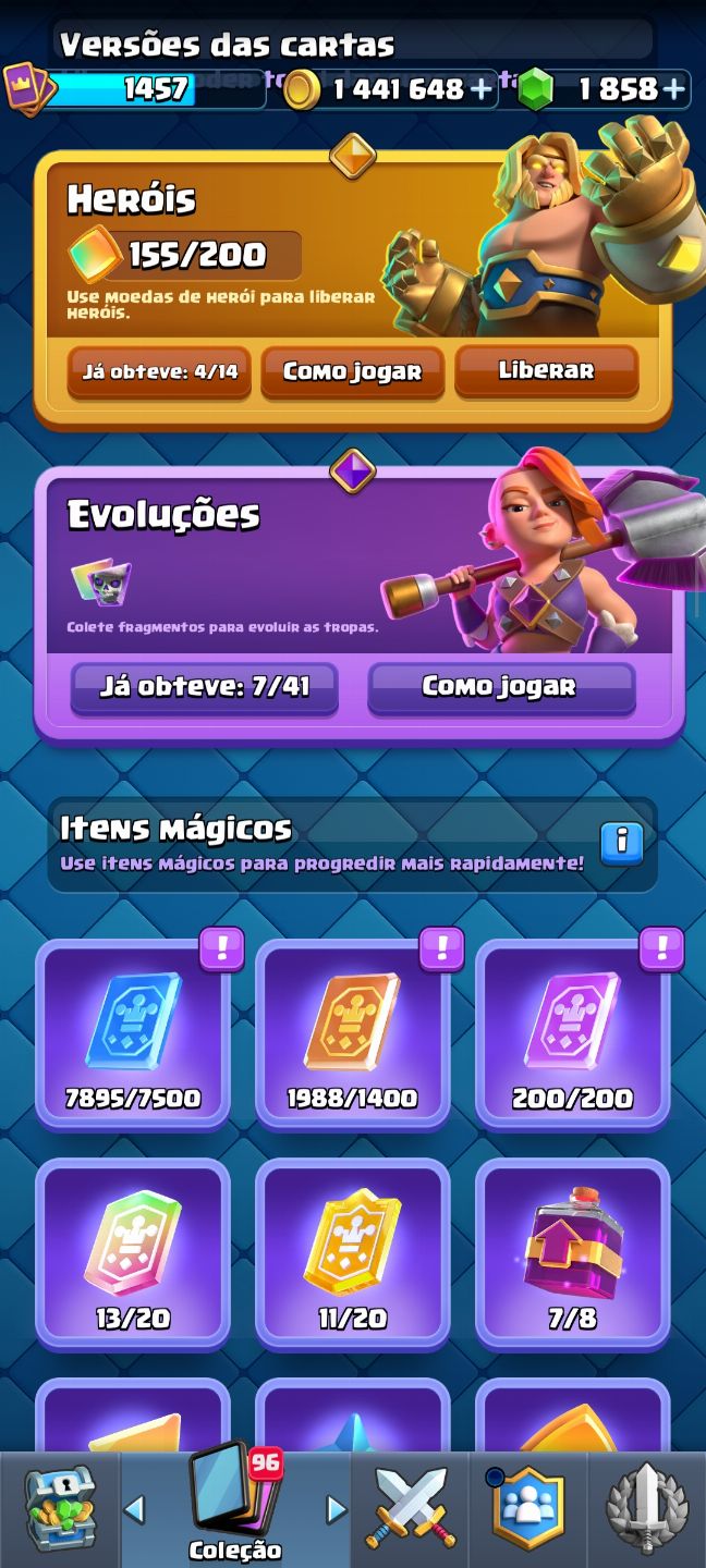 Combo de conta Supercell Clash Royale e Clash of clans