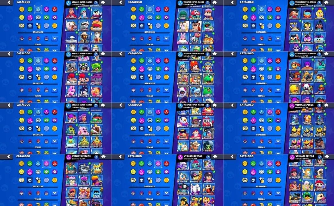 CONTA BRAWL STARS 28K/77 BRAWLERS/114 SKINS/3 PASSES/CONTA ANTIGA