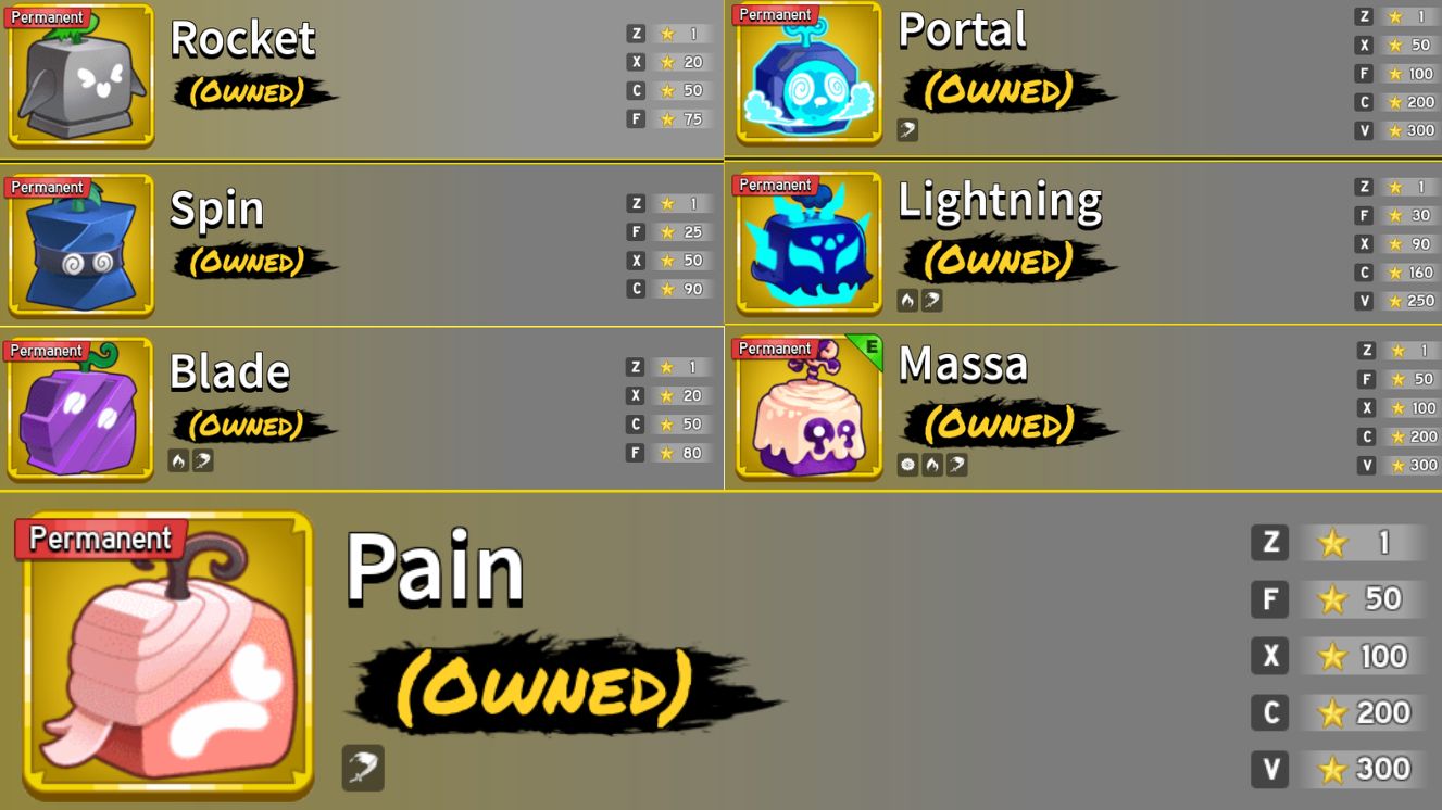 Conta de Blox Fruits com Pain, Light, Dough Permanente Muitas gamepass e itens