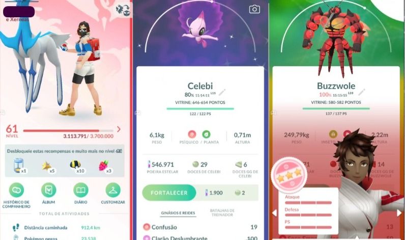 CONTA POKEMON GO LEVEL 61 | 34 LENDARIO | 58 BRILHANTE | 39K DE DOCE RARO