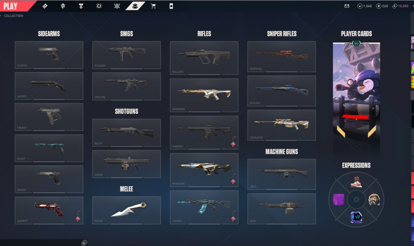 Conta valorant imortal com várias skins (54 skins)