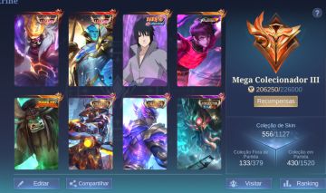 CONTA HIGH-END MOBILE LEGENDS | 556 SKINS | MEGA COLECIONADOR III