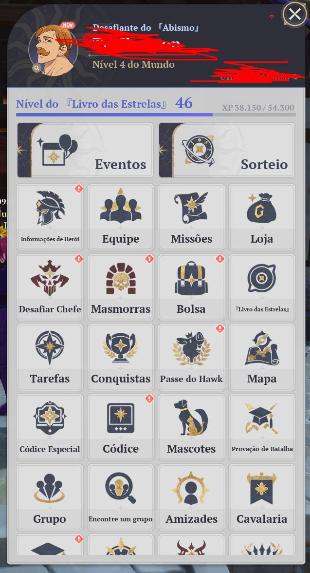 Conta 7DS Origin, todos os personagens até o momento