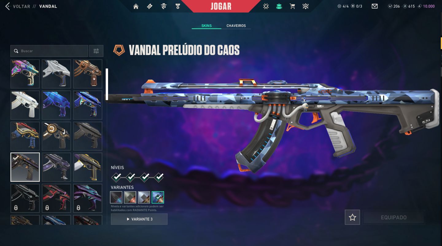 Conta Valorant Lv. 604 | R$ 1.500 Gastos | 3 Chaveiros Imortal