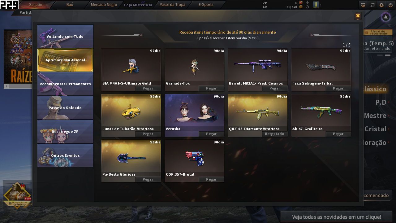 CONTA CROSSFIRE BARRINHA OURO QUASE PRATA VIP PROTO