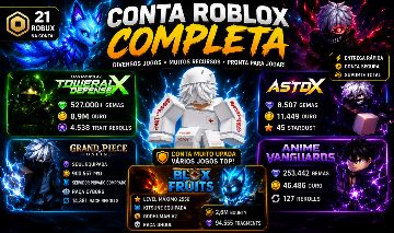 Título: Conta Roblox OP | Blox Fruits + UTDX + Anime Vanguards + ASTDX + GPO