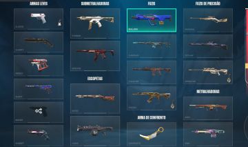 EX RADIANT + LEQUE FLAMEJANTE + FACA VCT LOCK//in + armas pagas pra todas armas