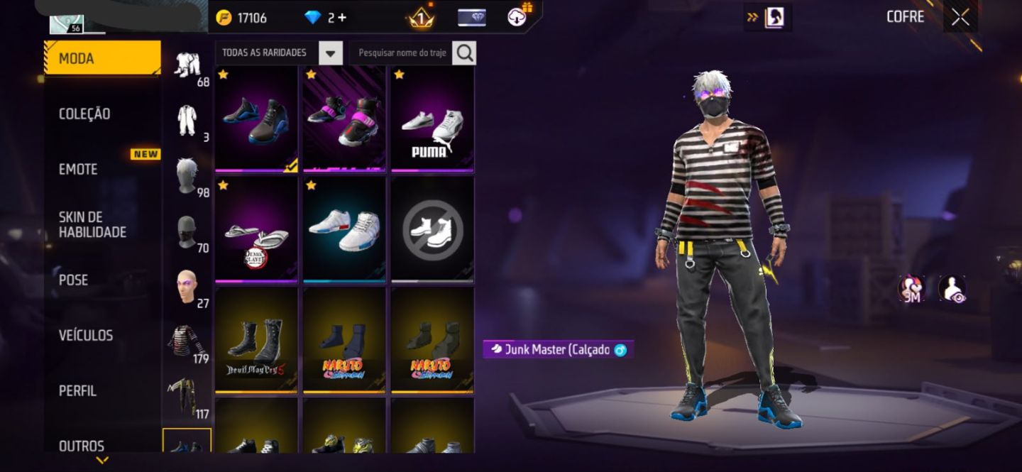 Conta de free fire com angelical puma