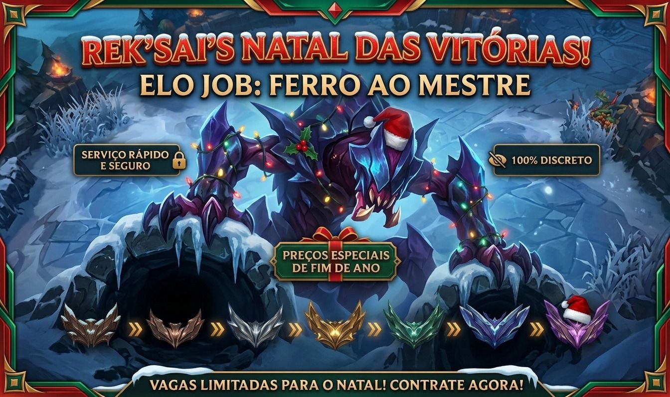 Elo Job LoL Natalino | Solo | Sigilo Total | A Partir de R$20 | Ex Top-1 Rek'sai