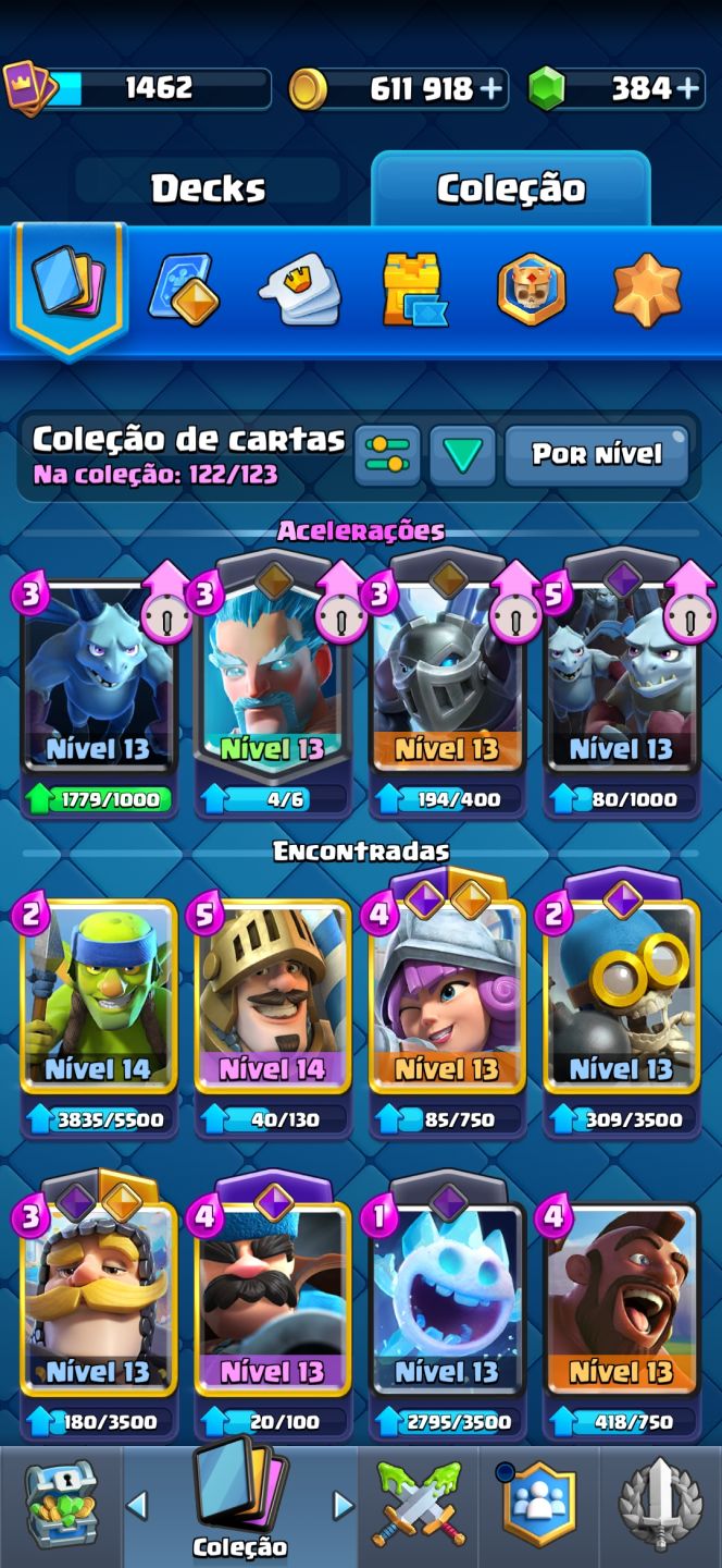 Clash royale 8k de troféus evoluções nas imagens.