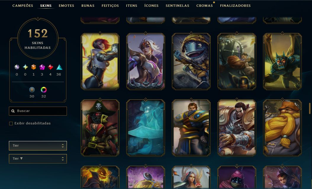 CONTA LOL | 152 SKINS | SEASON 2019