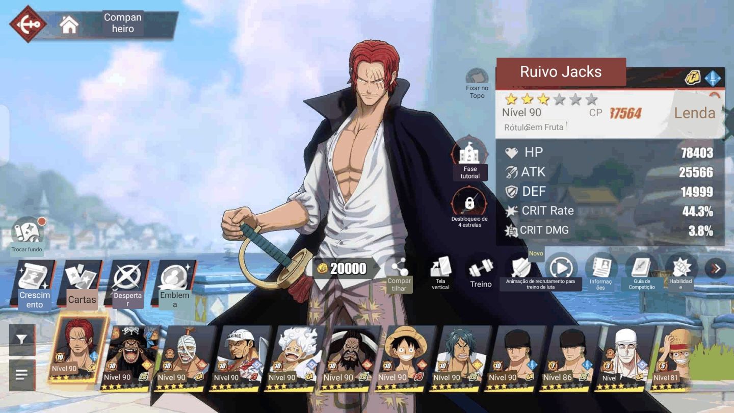 Uma conta muito boa de one piece fighting path com vários SS