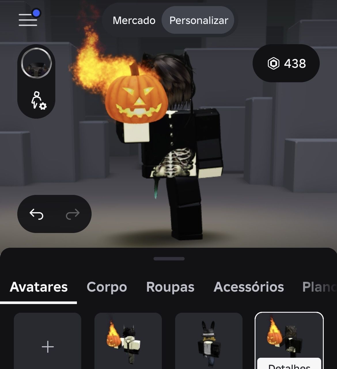 Conta Headless, e Korblox (400k gastos.
