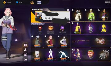 CONTA FREE FIRE NÍVEL 34 COM VÁRIAS SKINS, ITENS, ARMAS E TROCA NICK!