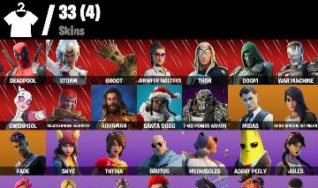 CONTA FORTNITE COM MIDAS, PASSE MARVEL, DEADPOOL E 33 SKINS