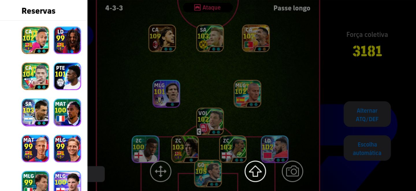 Conta efootball, a braba do Cristiano ronaldo, ibra e reus, chama