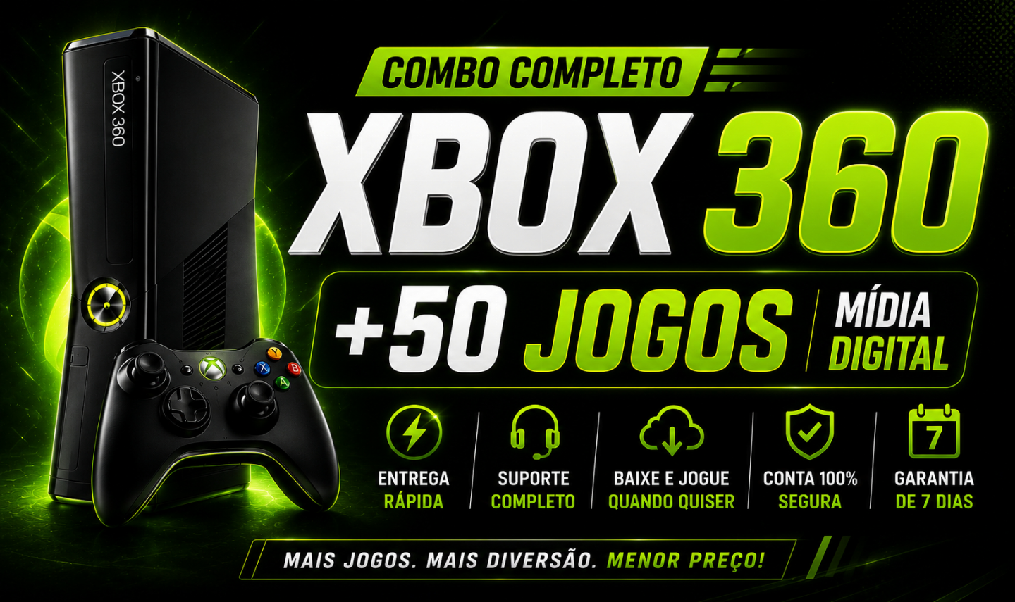 COMBO XBOX 360 +50 JOGOS MÍDIA DIGITAL | CONTA COMPARTILHADA