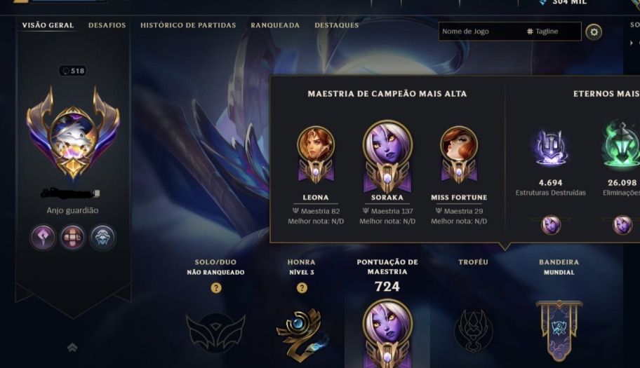 CONTA LOL | 200+ SKINS | 500K EA | UNRANKED | 1.5KK SORAKA | 100% SEGURA
