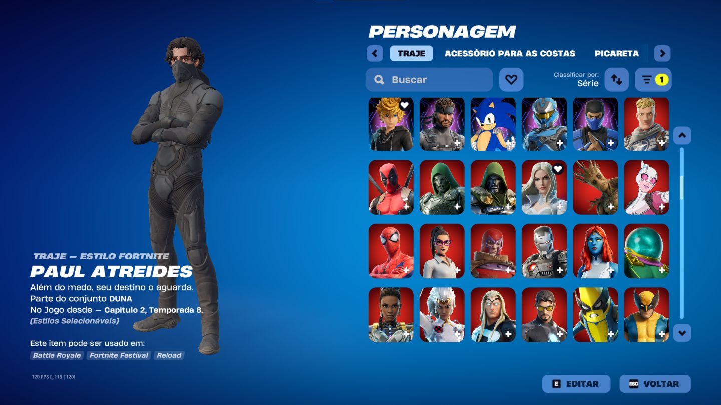 Conta de fortnite tryhard com 281 skins