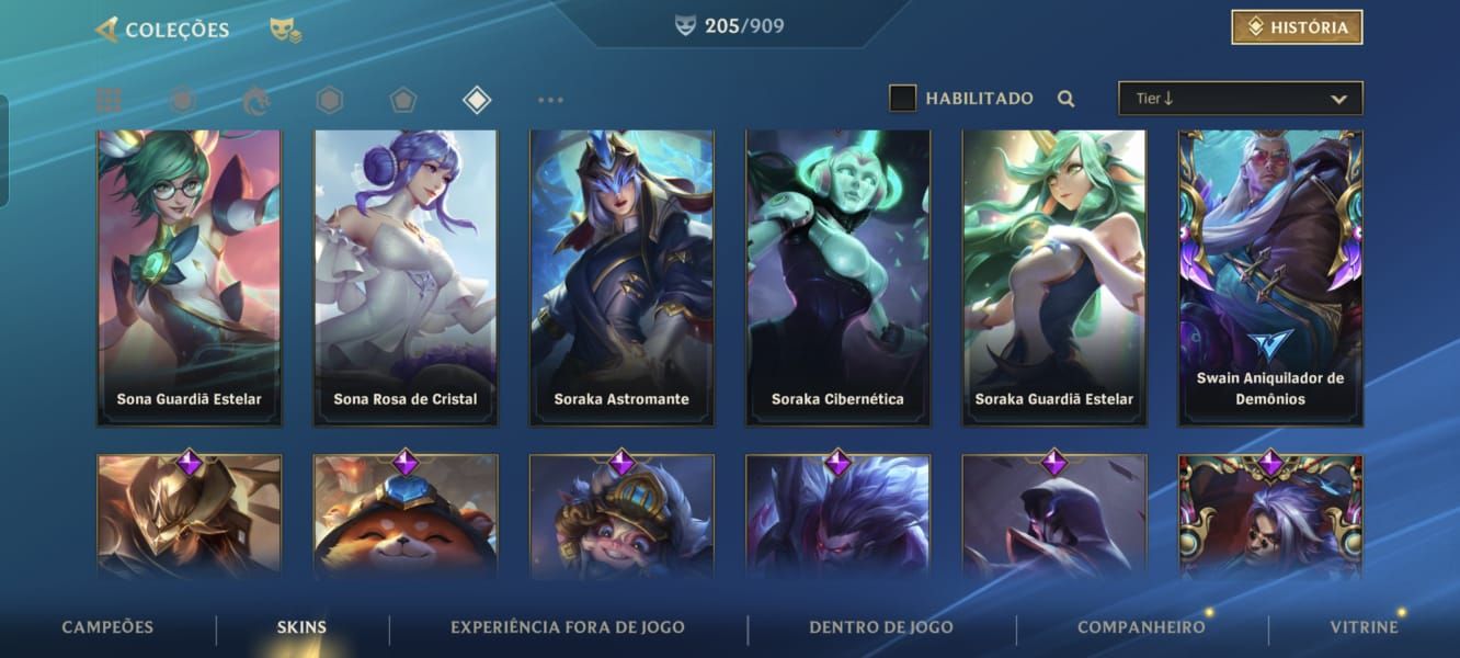 Conta wild rift com 205 skins com varias skins de gacha