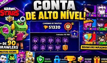 Título: CONTA BRAWL STARS RARA 51K TROFÉUS | 93 BRAWLERS | MUITAS SKINS