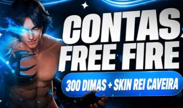 [MELHORES CONTAS] CONTA FREE FIRE LV15+300 DIAMANTES+SKIN REI CAVEIRA+TROCA NICK