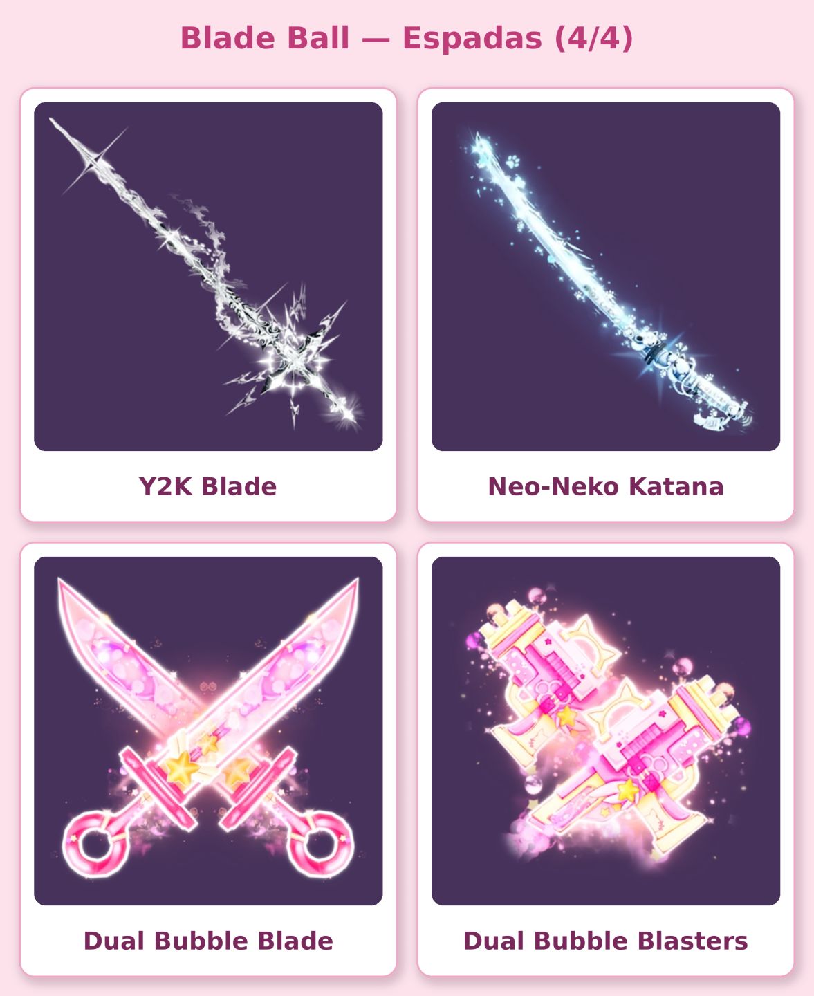 [PROMOÇÃO] BLADE BALL | ESPADAS FOFAS | TOKENS | ESPADAS | EMOTES | ROSA |ROBLOX