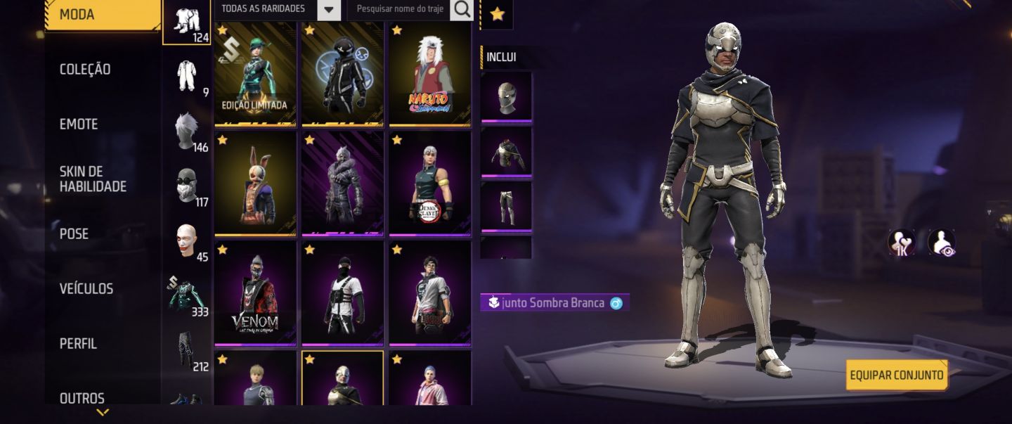 CONTA COM SOMBRA ROXA, BARBINHA, EVOLUTIVA + MELHORES ATT DO JOGO TROCA NICK