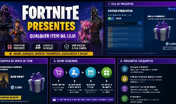 VBUCKS (ITENS DA LOJA) VIA PRESENTE NO FORTNITE -PROMOÇÃO!!!