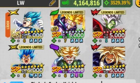 DRAGON BALL LEGENDS, LR VEGETO 8 ESTRELAS + TIME FORMADO COM 1 ZENKAI FULL