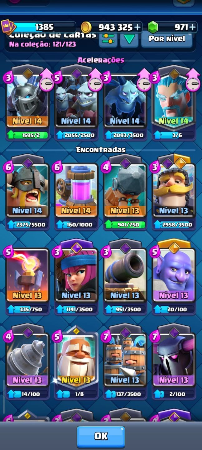 CONTA CLASH ROYALE REI 14 |10.7K TROFÉUS |940K OURO | 11 EVOLUÇÕES | FULL ACESSO