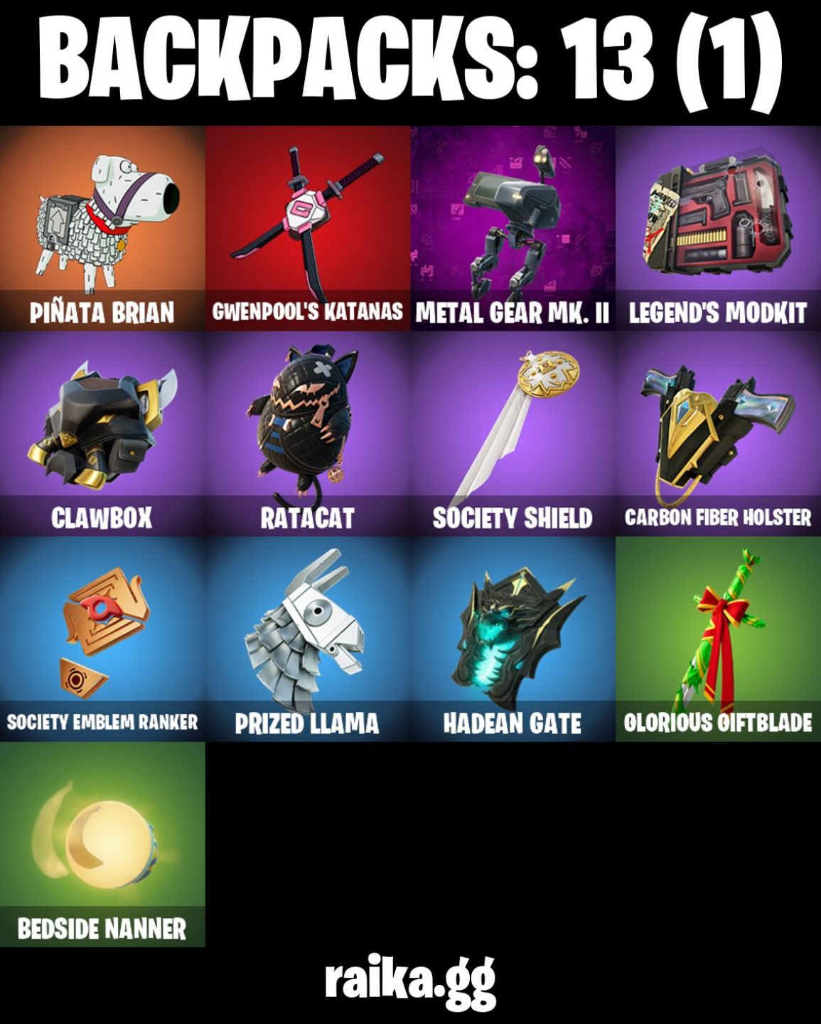 CONTA FORTNITE COM 10 SKINS SOLID SNAKE/PETER GRIFFIN/NISHA/MONTAGUE/CERBERUS