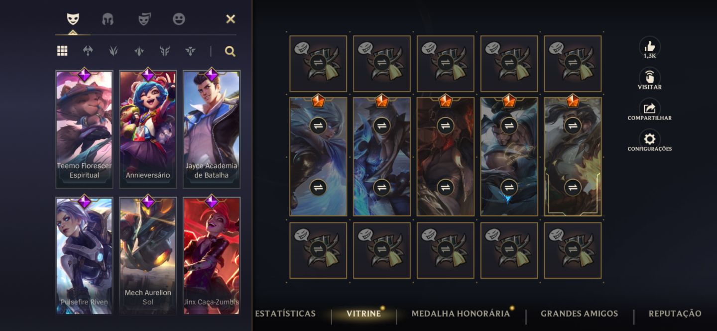 Conta: wild rift ( algumas skins épicas e lendárias inclusas)