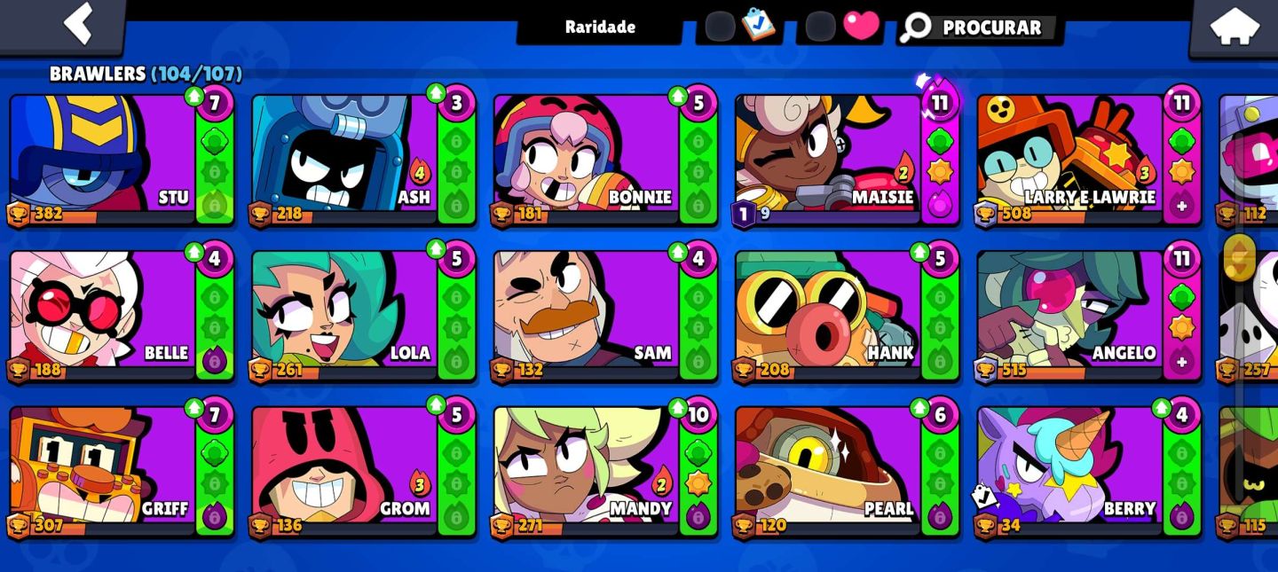 CONTA BRAWL STARS DE 2019 | 43.748 TROFÉUS | 104 BRAWLERS | 20 PRESTÍGIOS