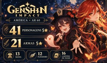 Genshin AR60 América | 41 T5 + 21 Armas T5 | 13 Skins | Aloy