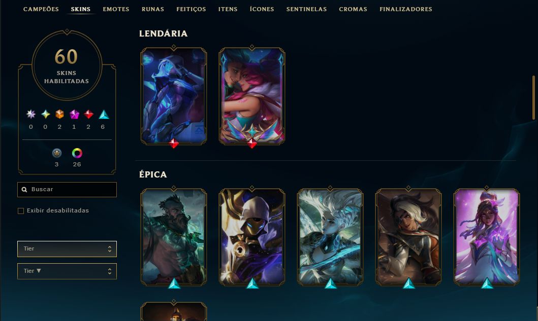 (Segura) Conta de lol smurf mestre melhores skins para smurf
